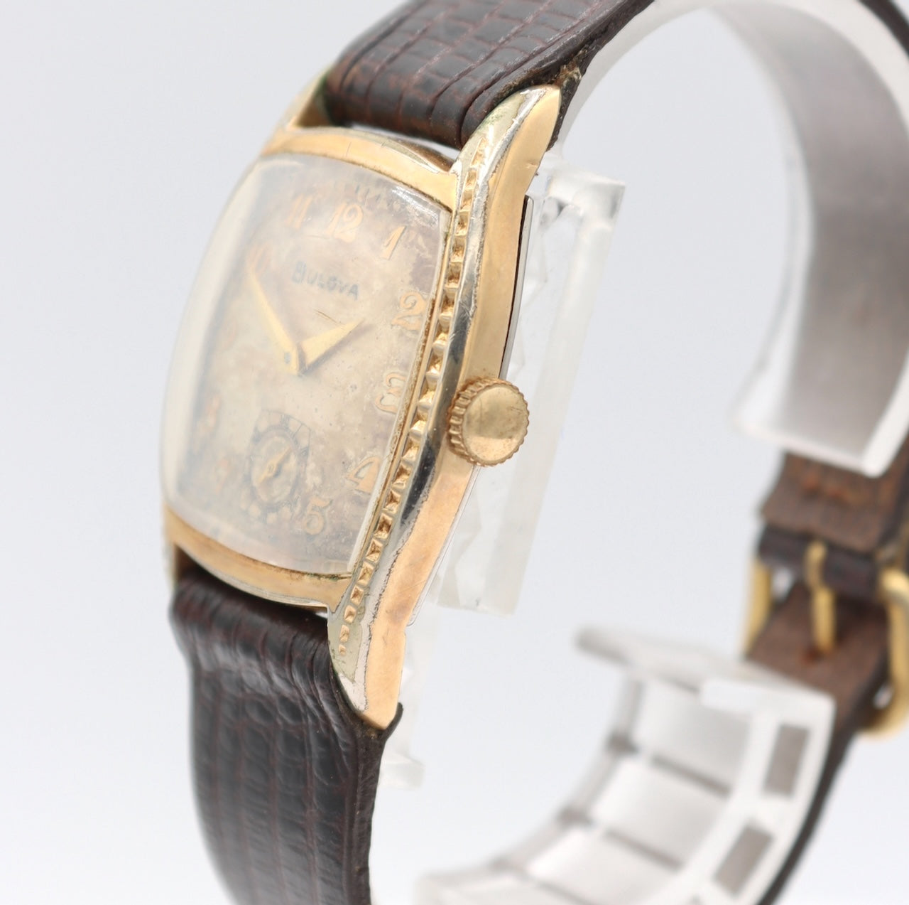 Vintage 27mm 1955 Bulova Men's Mechanical Wristwatch 10 BT USA Base Metal