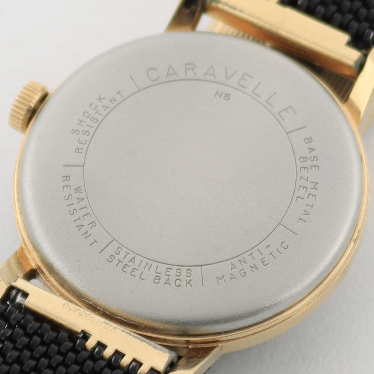 Vintage 1975 Caravelle Diamond Crosshair Men's Mechanical Wristwatch w/ Box