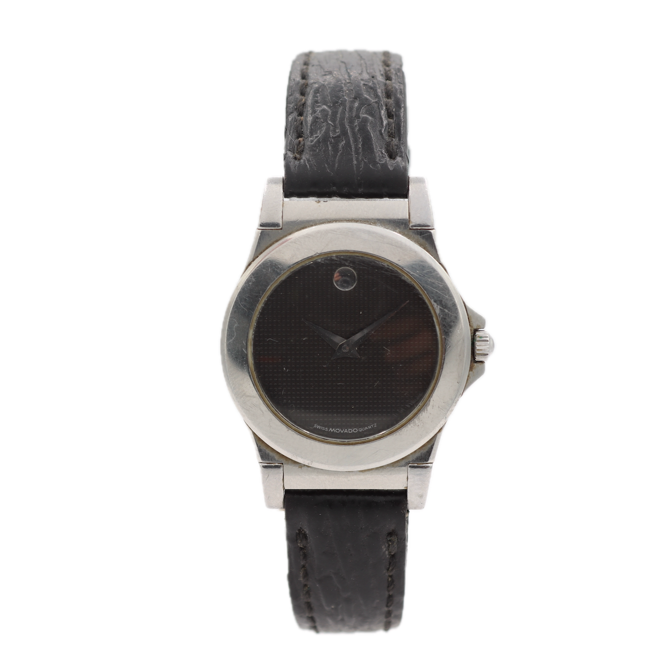Vintage Movado 84.A1.838.2 Waffle Museum Ladies Quartz Wristwatch Swiss Steel