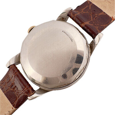 Vintage Movado Men's Bumper Automatic Wristwatch 221A Gold Capped w Borgel Case