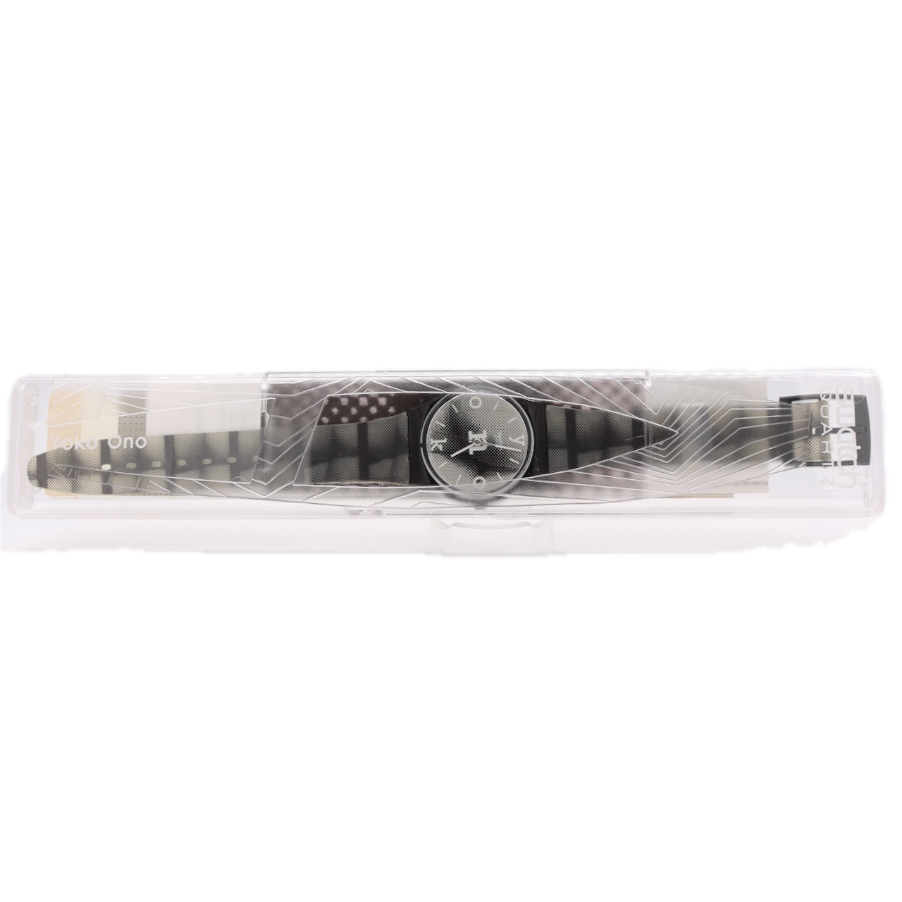 34mm 1996 Swatch GB168 Yoko Ono Men's Quartz Wristwatch Swiss Film No. 4 W/Case