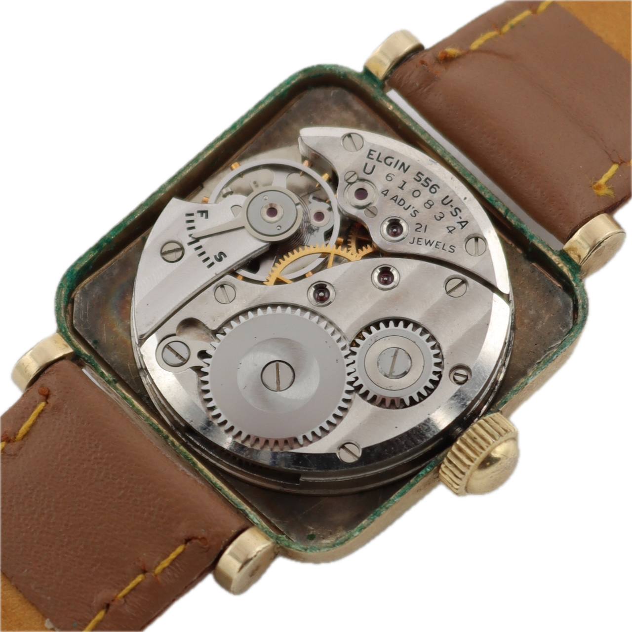 Vintage 25.5mm Lord Elgin 21 Jewel Men's Mechanical Wristwatch 556 USA 14k GF