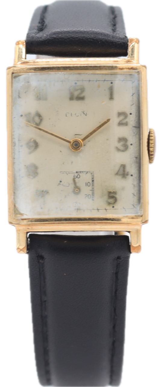 Vintage Elgin Rectangular Men's Mechanical Wristwatch 557 USA 10k Gold Filled