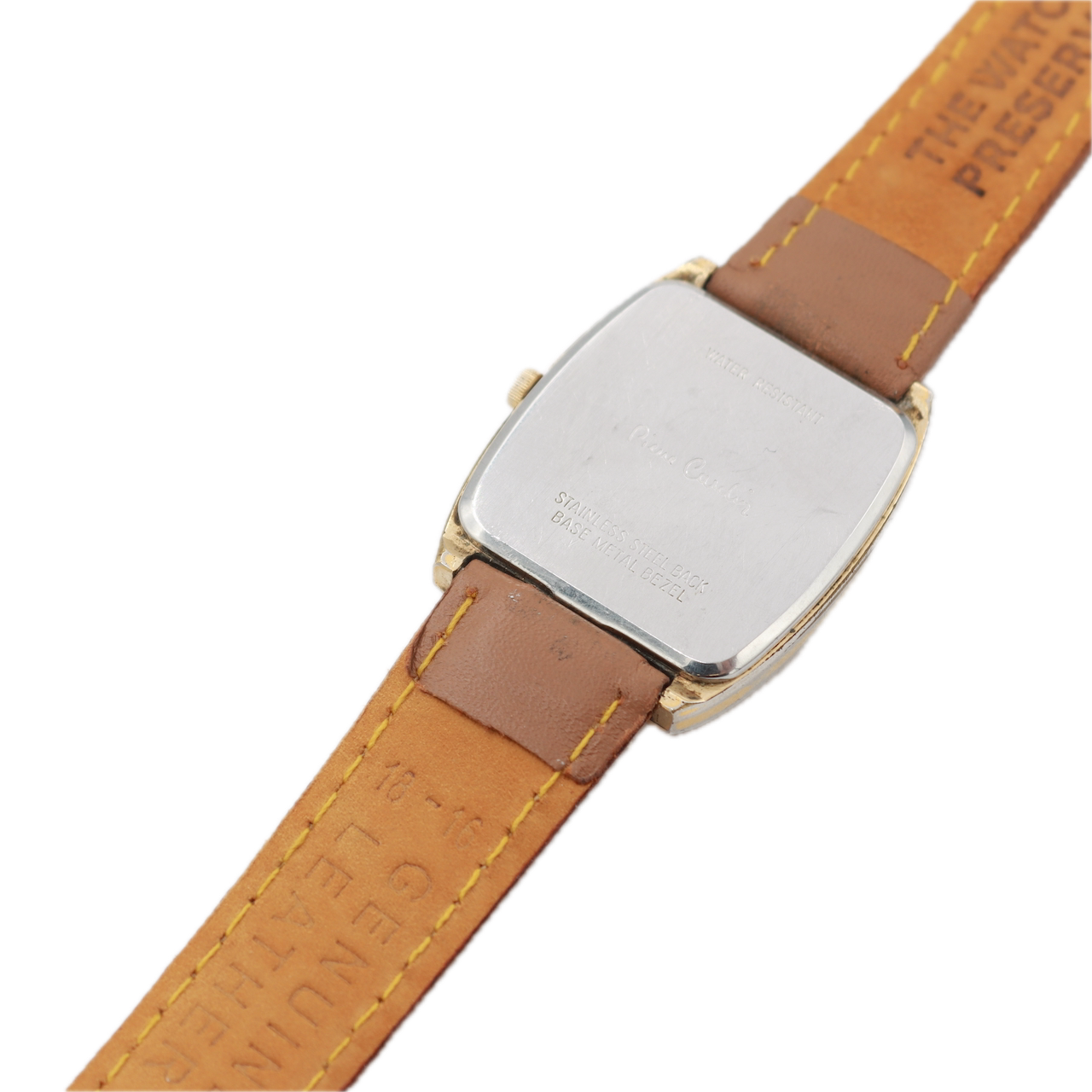 Vintage Pierre Cardin Tank Men's Quartz Wristwatch Swiss Steel & Gold Tone
