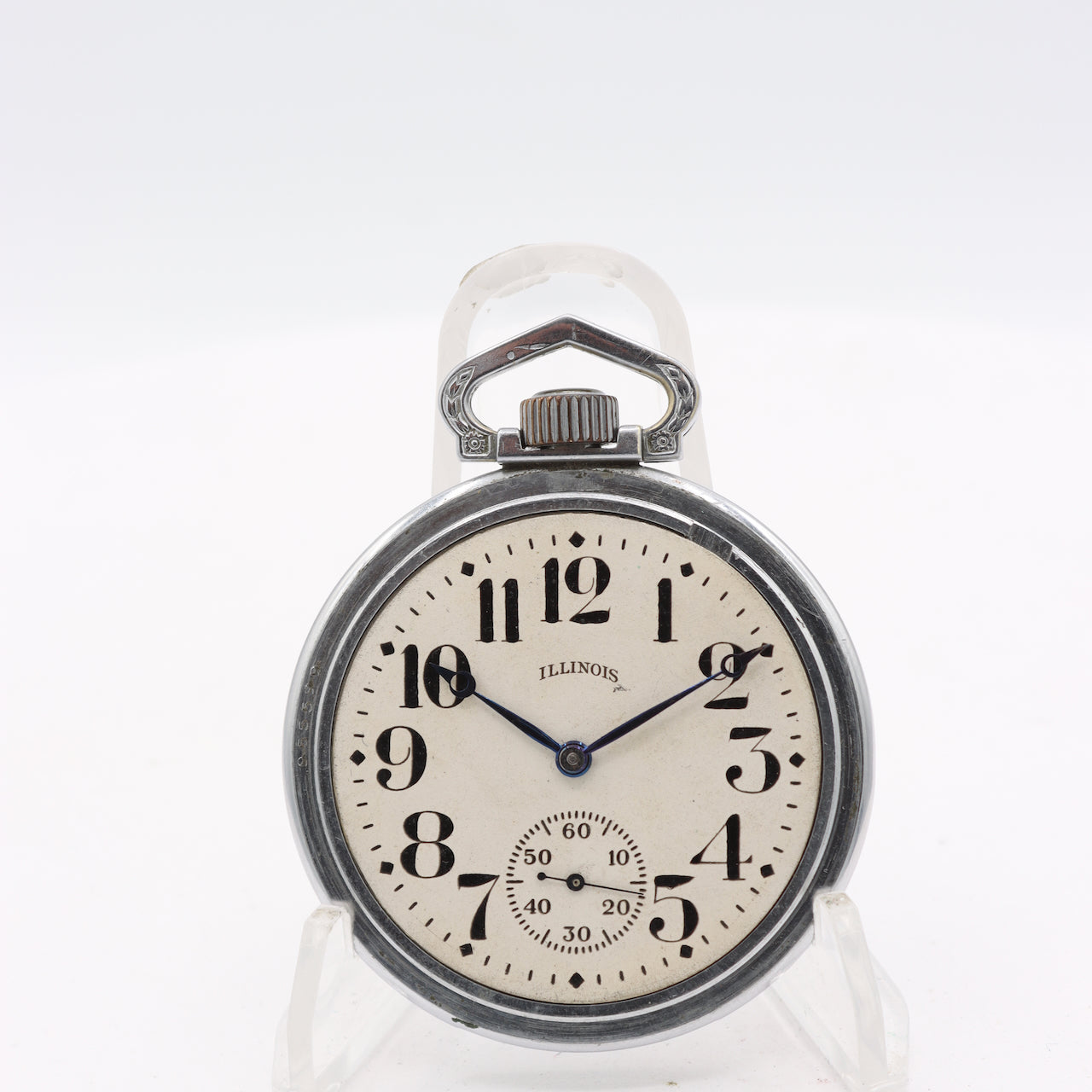Antique 16 Size Illinois The Master Pocket Watch 305 Base Metal Locomotive
