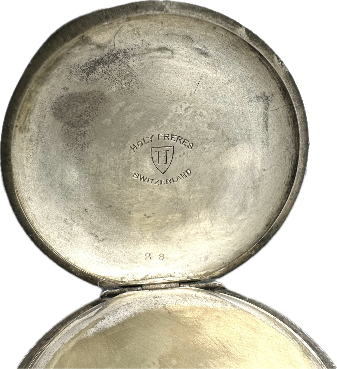 Antique Dietrich Gruen Holy Freres Repousse Bobsleigh Case Pocket Watch Nickel