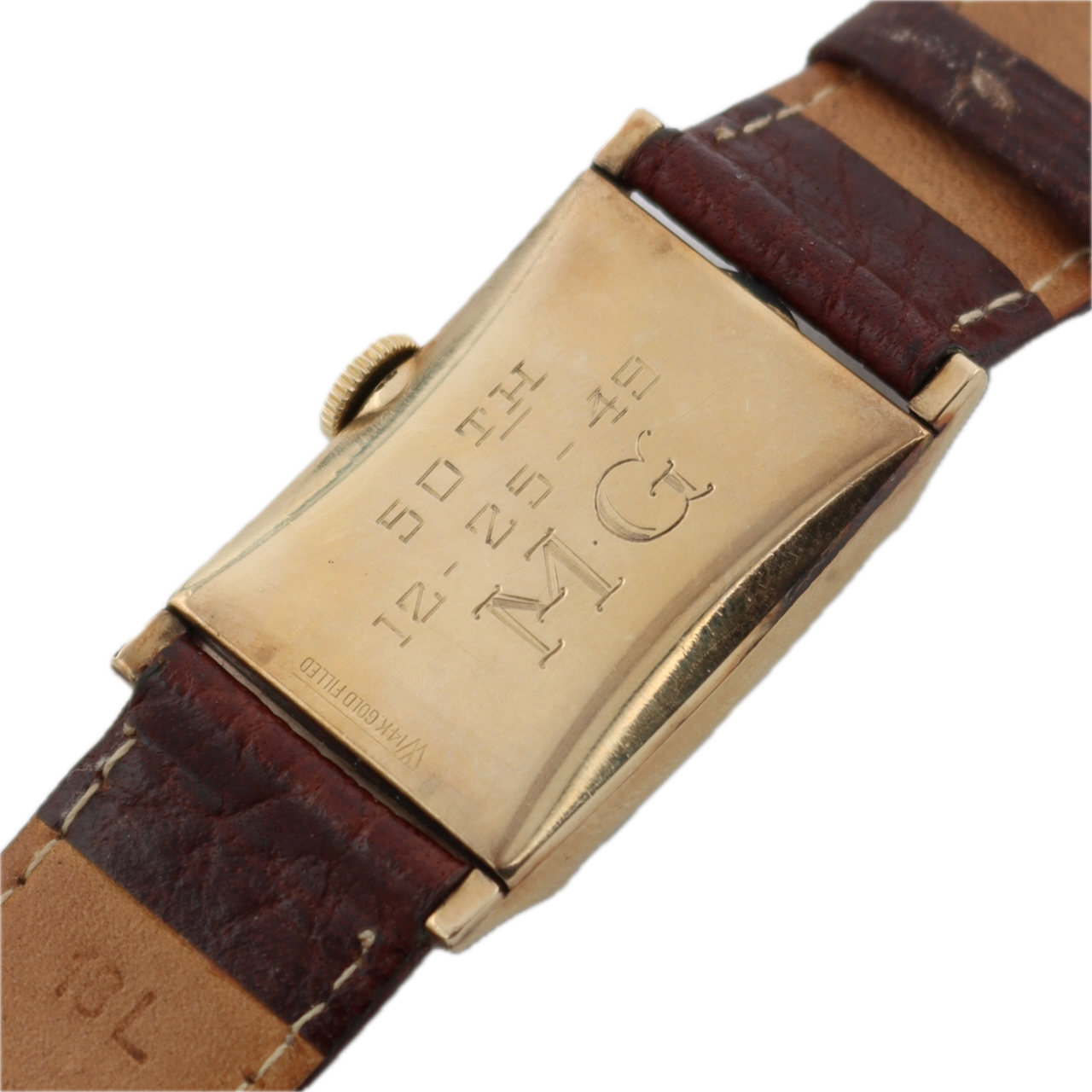 Vintage 1950 Lord Elgin 4612 Tank Unisex Mechanical Wristwatch 626 USA 14k GF