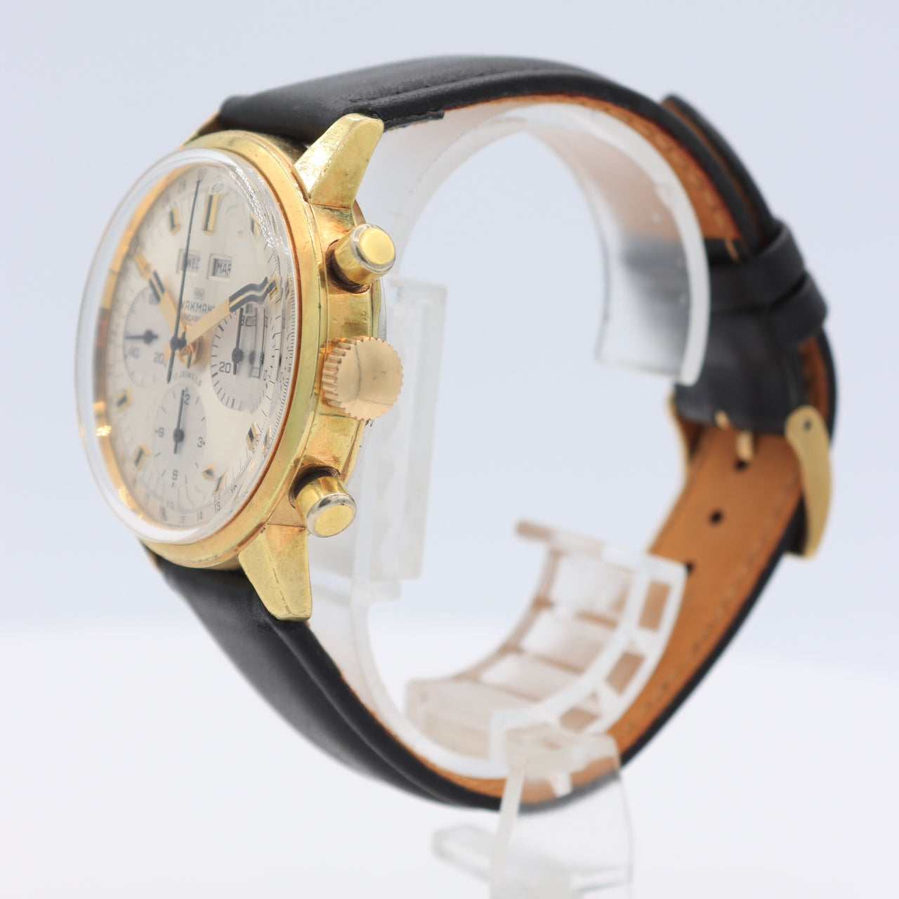 Vintage Wakmann Triple Date Men's Chronograph Wristwatch Valj. 730 Serviced