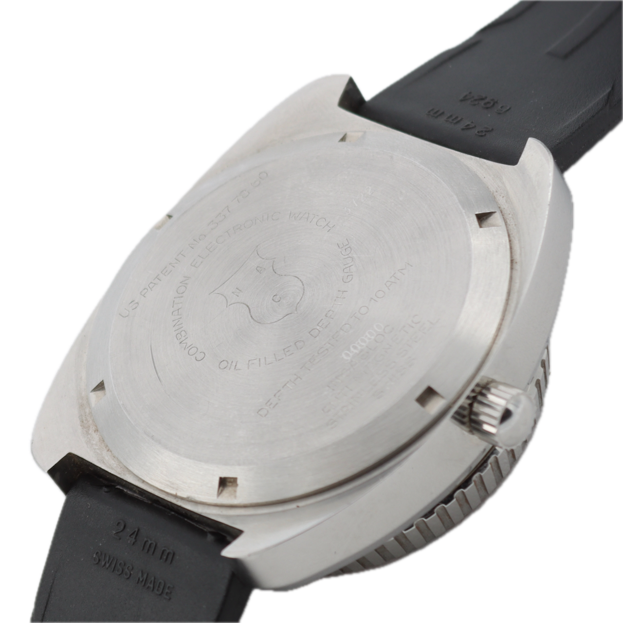 Vintage Aqua Dive Time Depth 50 Men's Electronic Wristwatch Swiss Steel W/ Box