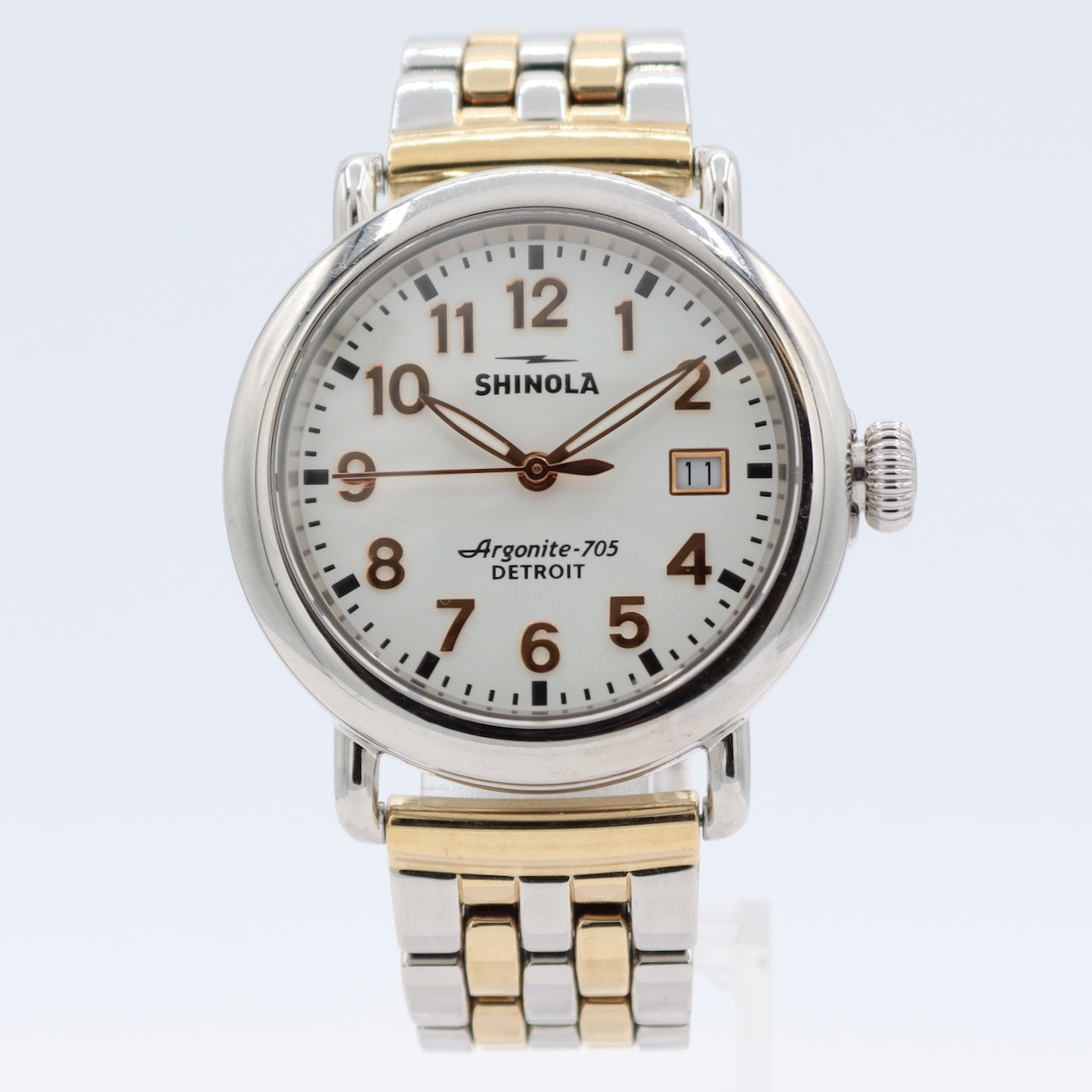 36mm Shinola Runwell White Dial Men's Quartz Wristwatch Argonite-705