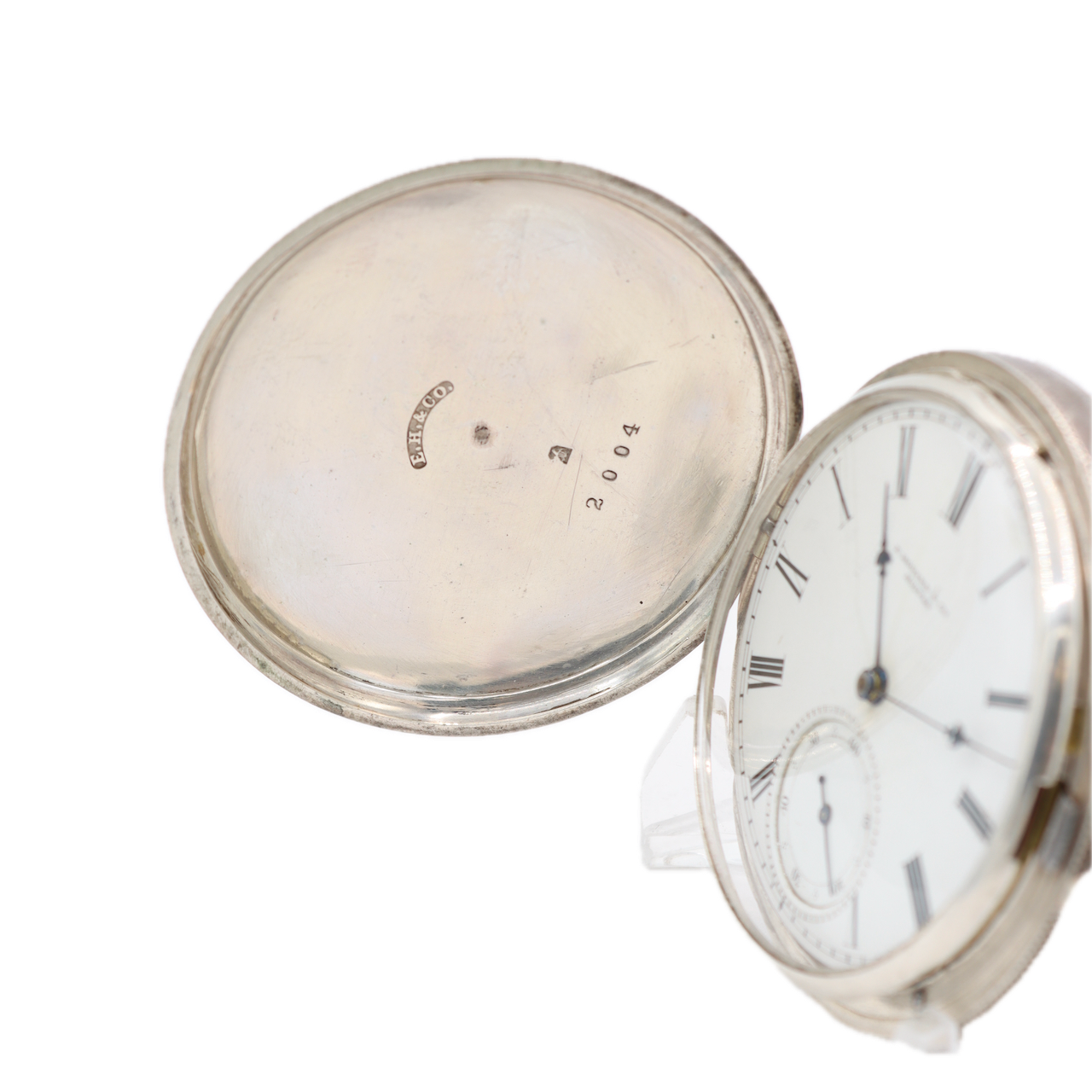 Antique 18S Howard 15 Jewel Key Wind Hunter Pocket Watch Series 2 Silverine