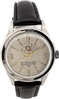 Vintage 32mm Military Football Game The Missile Bowl Men's Wristwatch Atom Dial