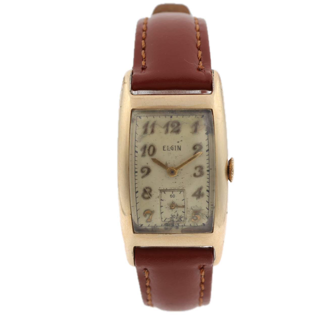 Vintage Elgin 5507 Rectangular Men's Mechanical Wristwatch USA 10k Gold Filled