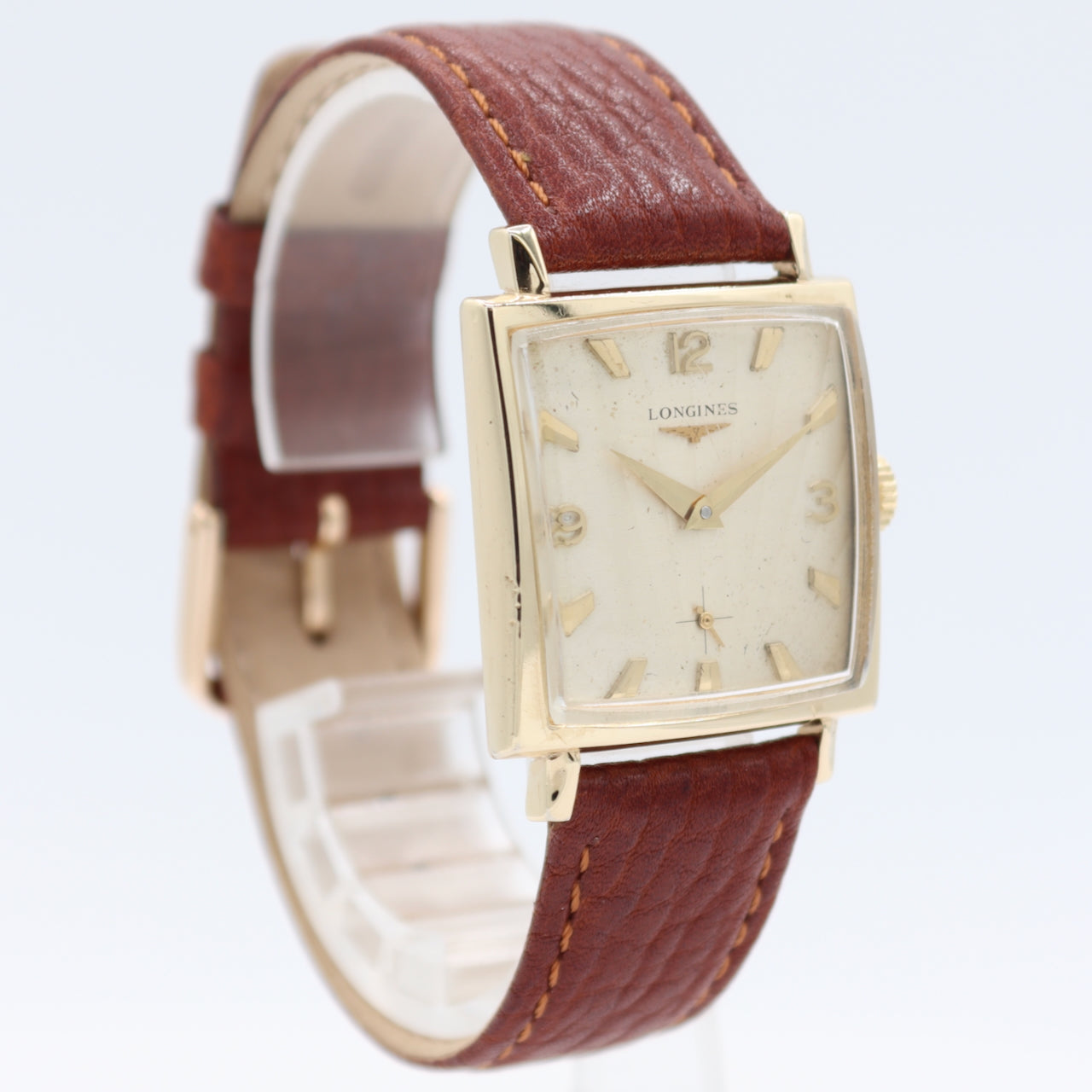 Vintage 1960 Longines Clam Shell Dial Men's Mechanical Wristwatch 370 10k GF