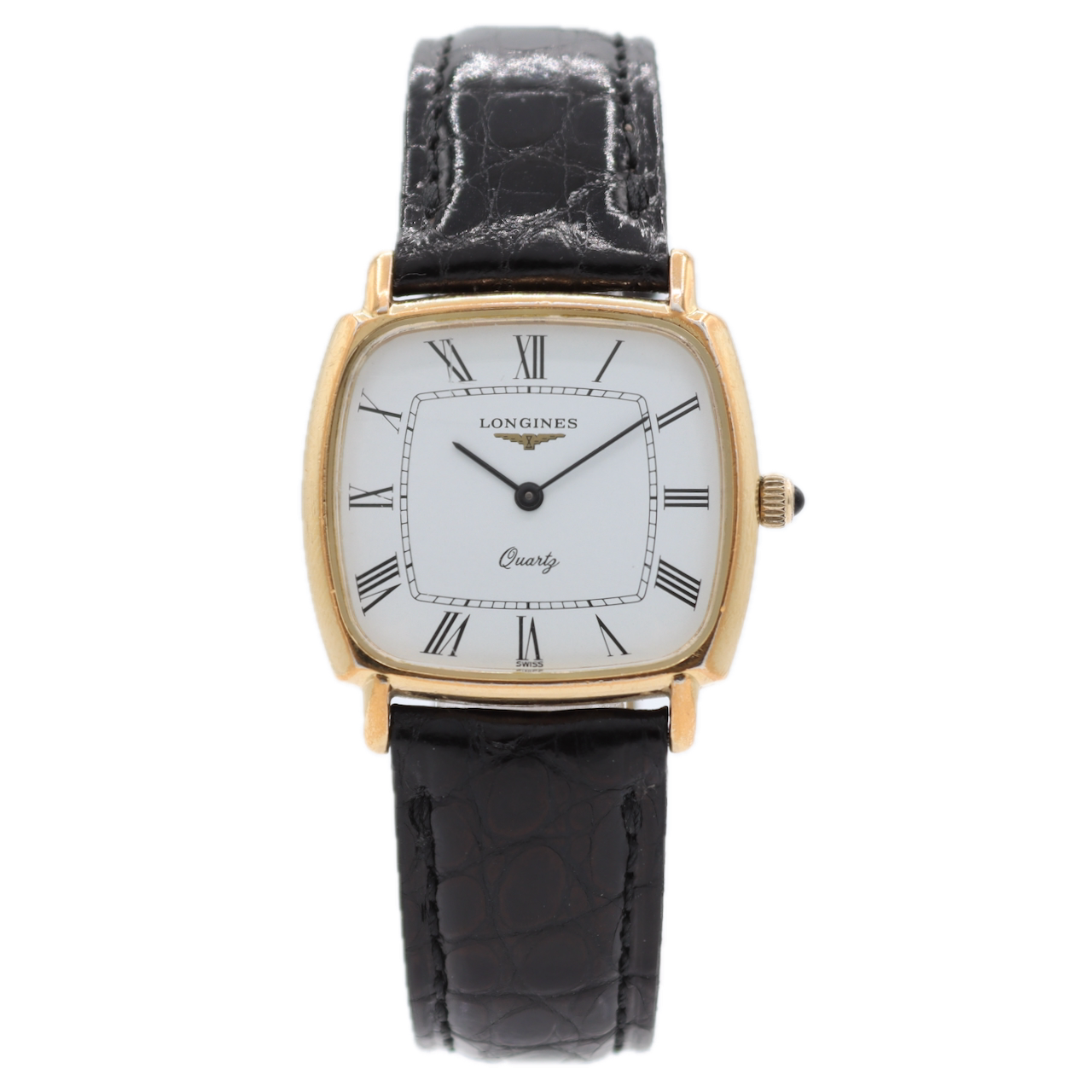 Vintage 1980 Longines MA9282-0960 Roman Men's Quartz Wristwatch Swiss Gold Tone