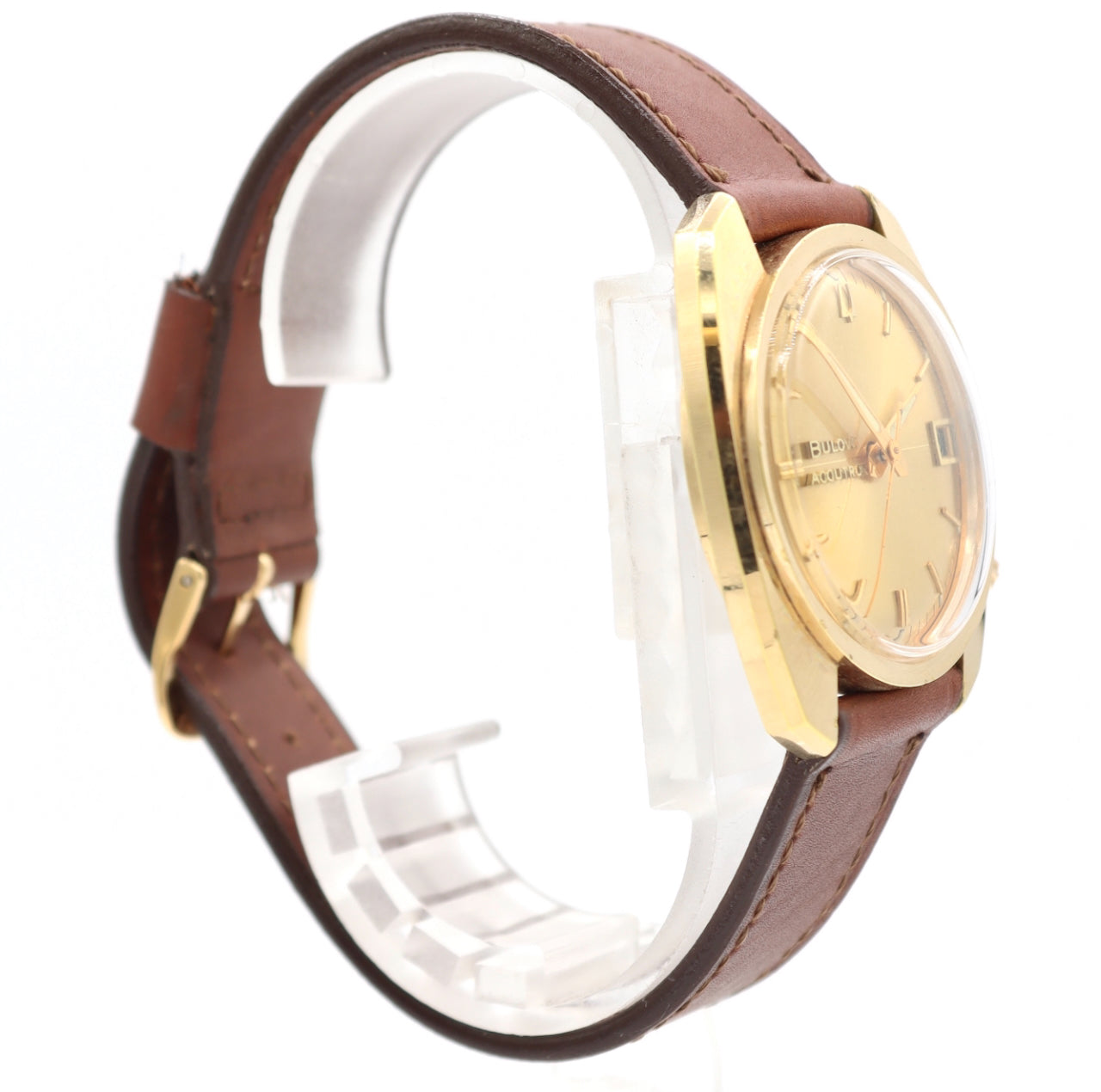 Vintage 36mm 1972 Accutron Men's Tuning Fork Wristwatch 218 USA Gold Plated