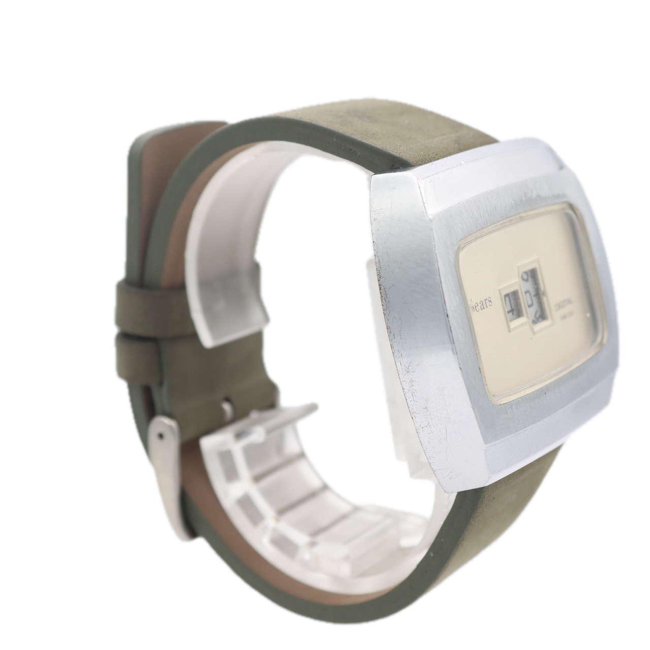 Vintage Sears Men's Jump Hour Digital Mechanical Wristwatch EB 8800 Swiss