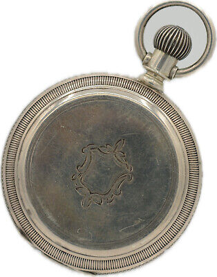 Antique 18S Hampden Congress Street 11 Jewel Key Wind Pocket Watch Silverine