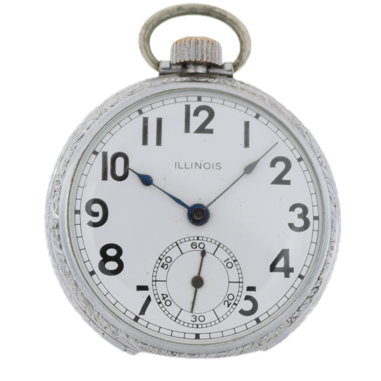 Antique 16s 1915 Illinois 17 Jewel Mechanical Pocket Watch 304 Nickel USA