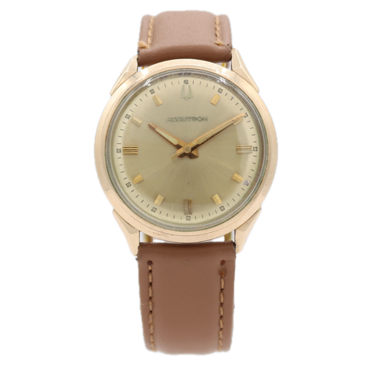 Vintage 34mm 1966 Accutron Sunburst Men's Tuning Fork Wristwatch 214 USA 10k GF