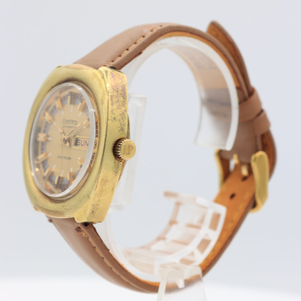 Vintage Lucien Piccard Dufonte Men's Automatic Wristwatch 908 Swiss Gold Tone