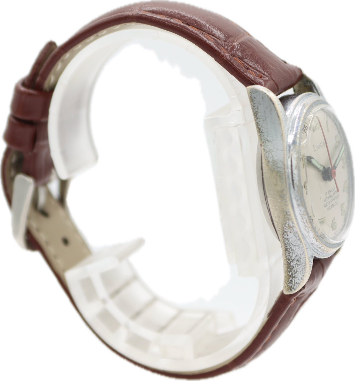 Vintage 28mm Enicar Field Style Men's Wristwatch Kuper Chrome Frankenstein