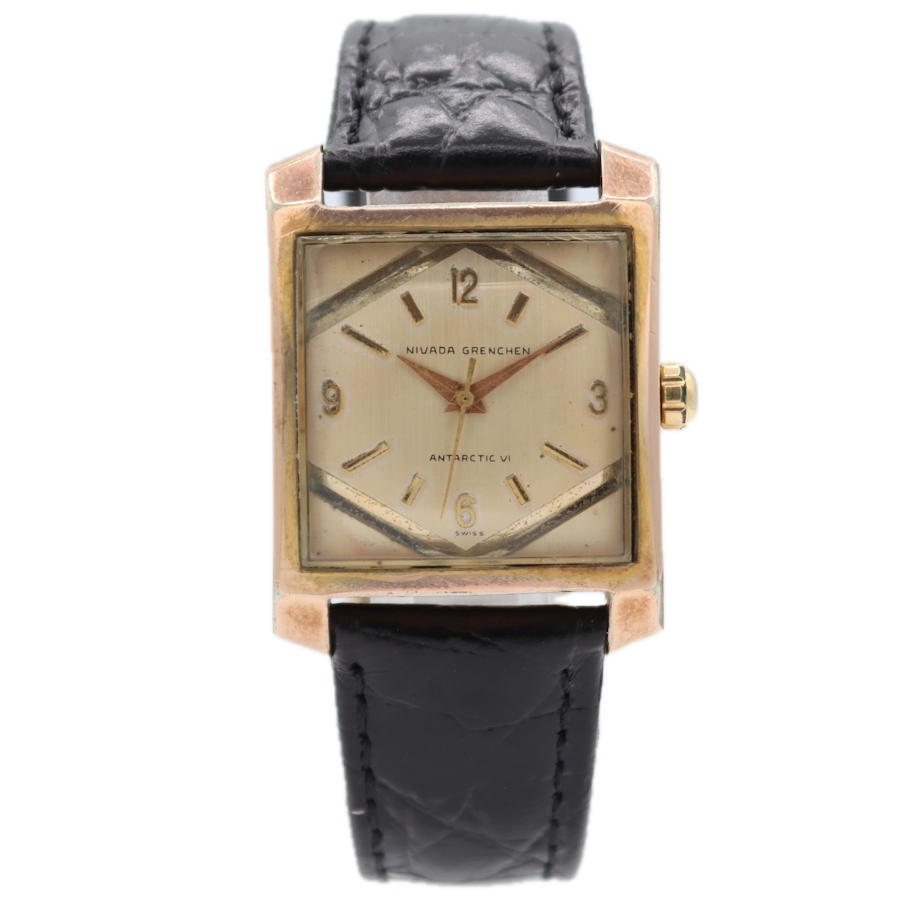 Vintage Nivada Grenchen Anarctic VI Men's Automatic Wristwatch Swiss Two Tone
