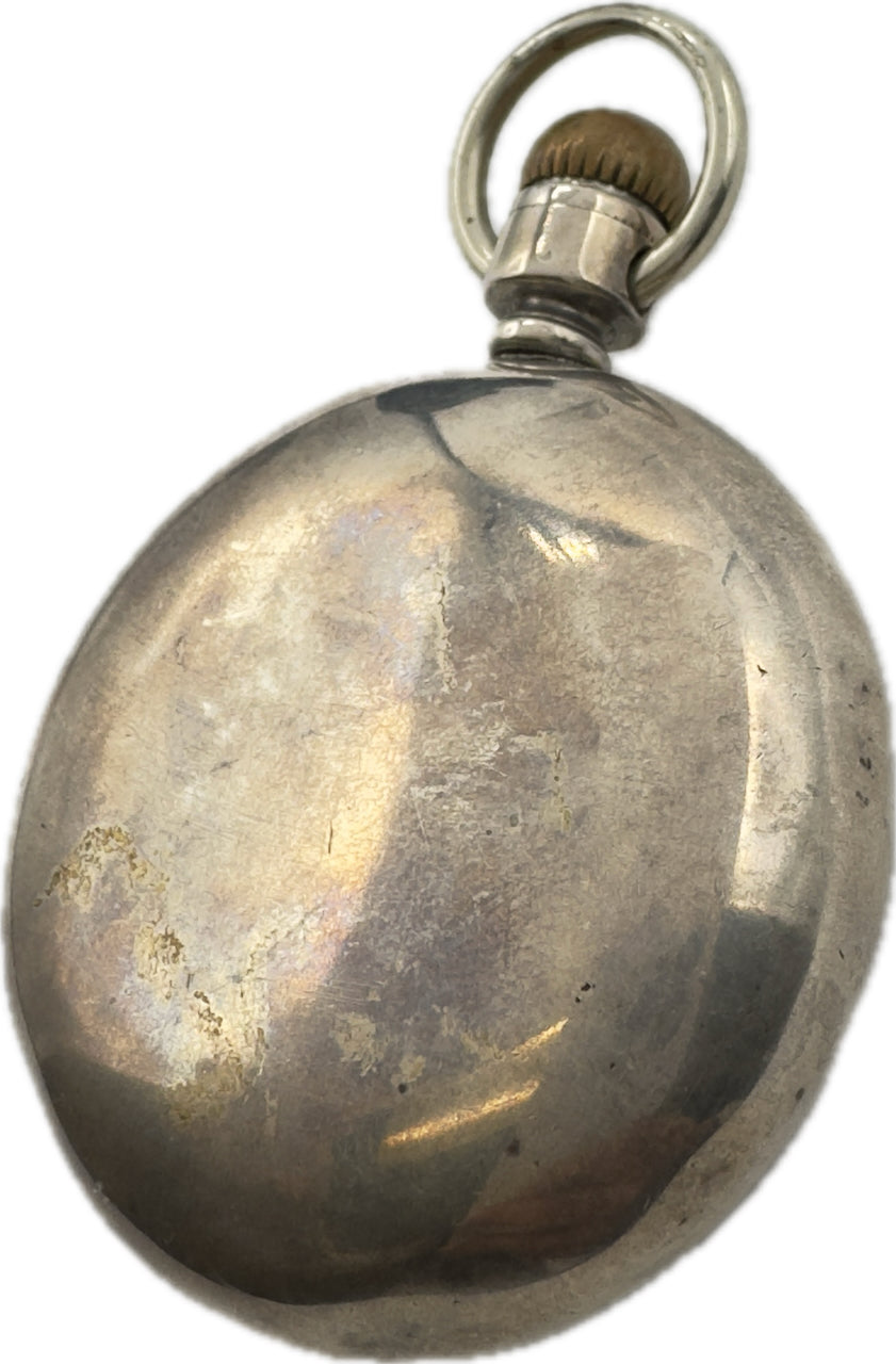Antique 18S Illinois Canadian Dial Model 6 Railroad Pocket Watch Bunn Silver