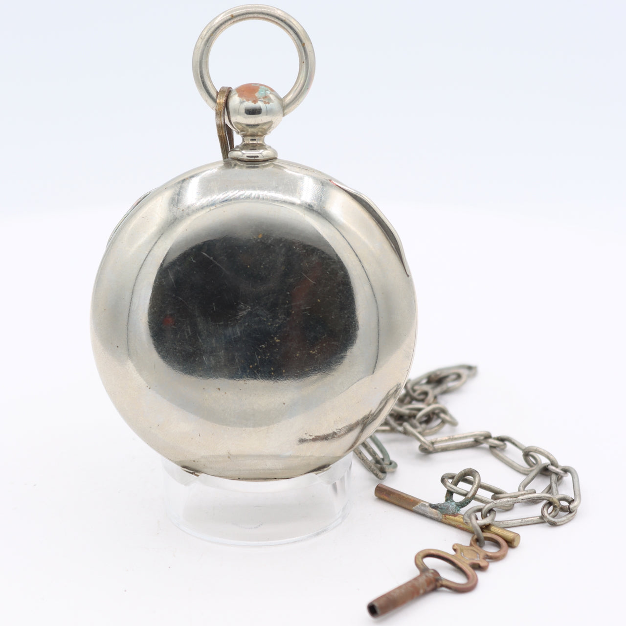 Antique 18s 1884 Hampden 7j Key Wind Pocket Watch Springfield Silverine USA
