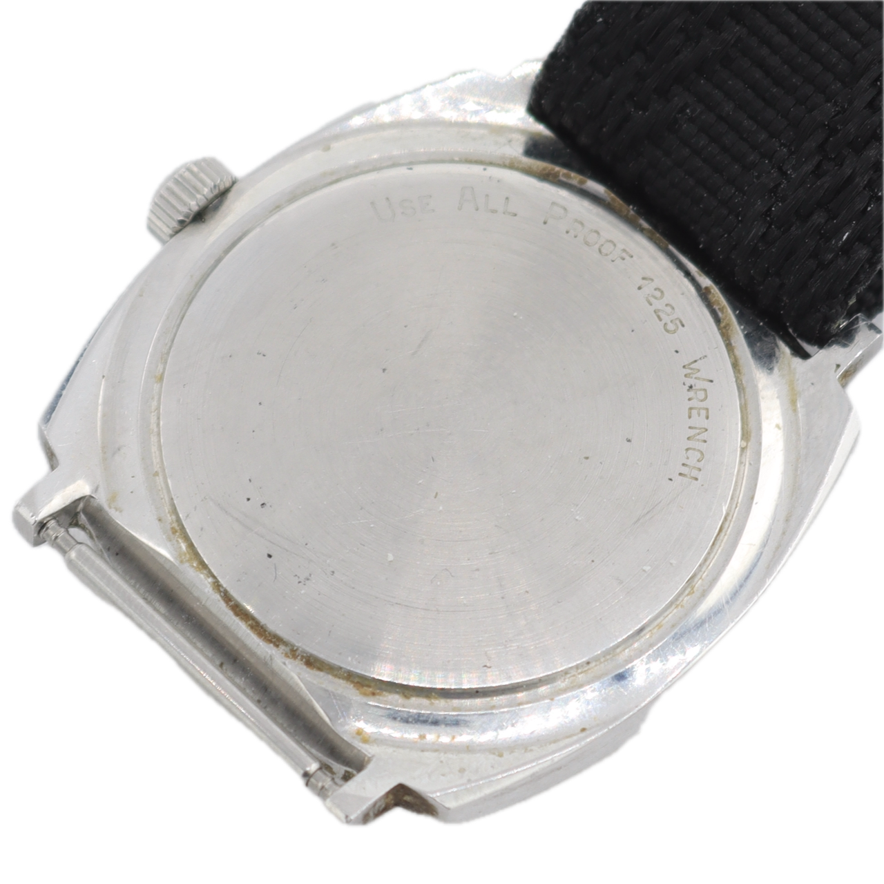 Vintage Wittnauer Sunburst Cushion Men's Mechanical Wristwatch Swiss Steel