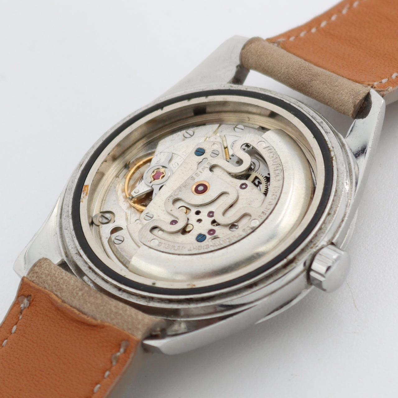 Vintage Movado J15292 Kingmatic Men's Automatic Wristwatch 538 Steel Click-Date