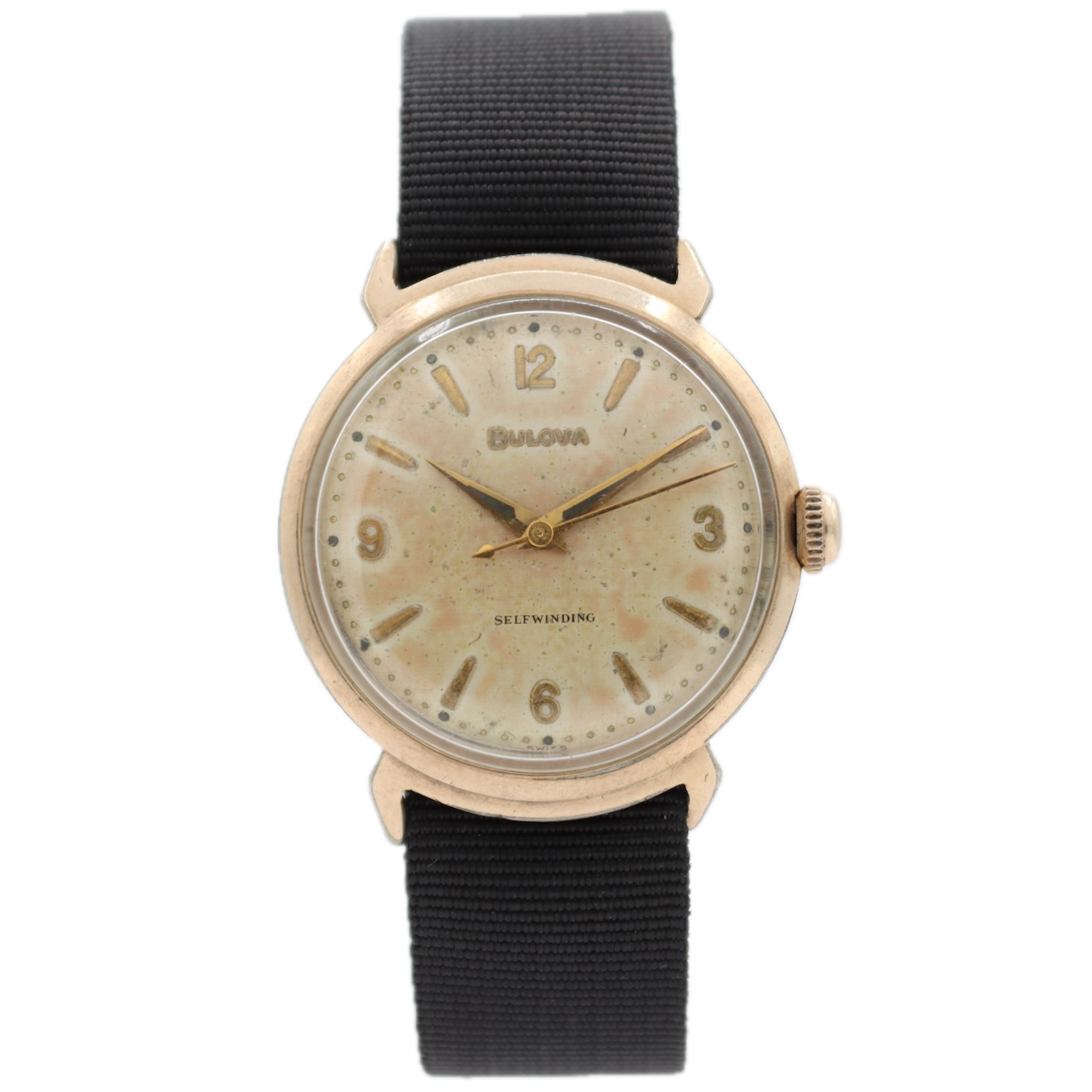 Vintage 1962 Bulova Linen Dial Men's Automatic Wristwatch 11 AFAC Swiss 10k RGP