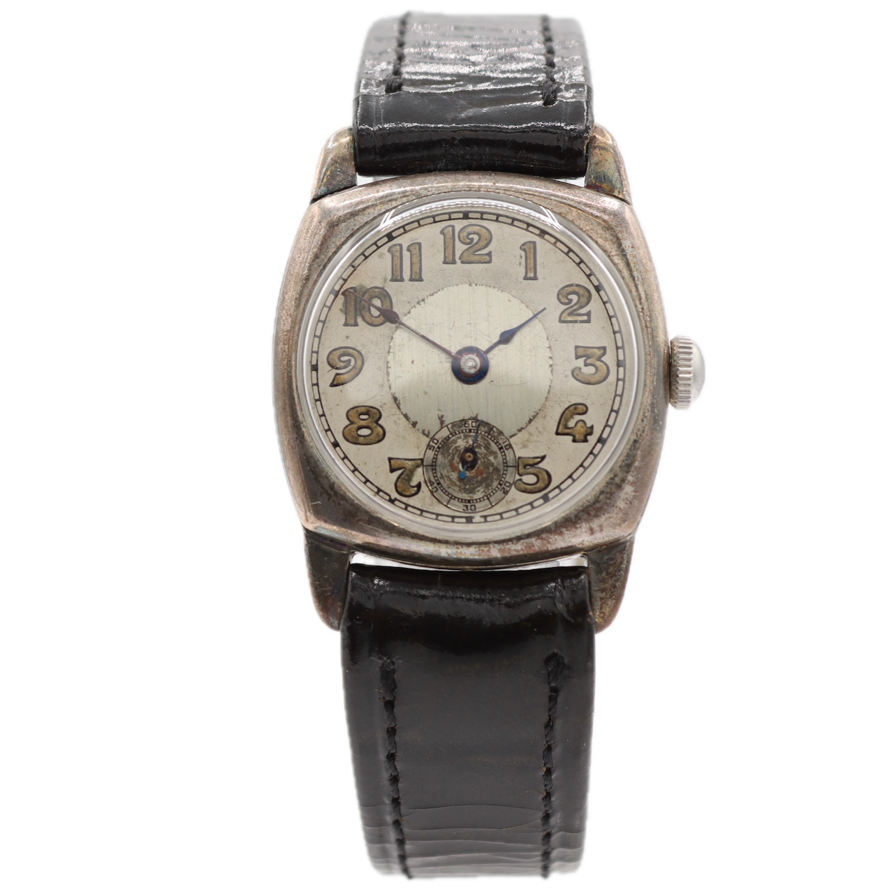 Vintage Gubelin Bullseye Dial Men's Mechanical Wristwatch 980 Sterling Silver