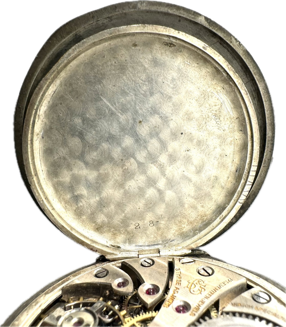 Antique Dietrich Gruen Holy Freres Repousse Bobsleigh Case Pocket Watch Nickel