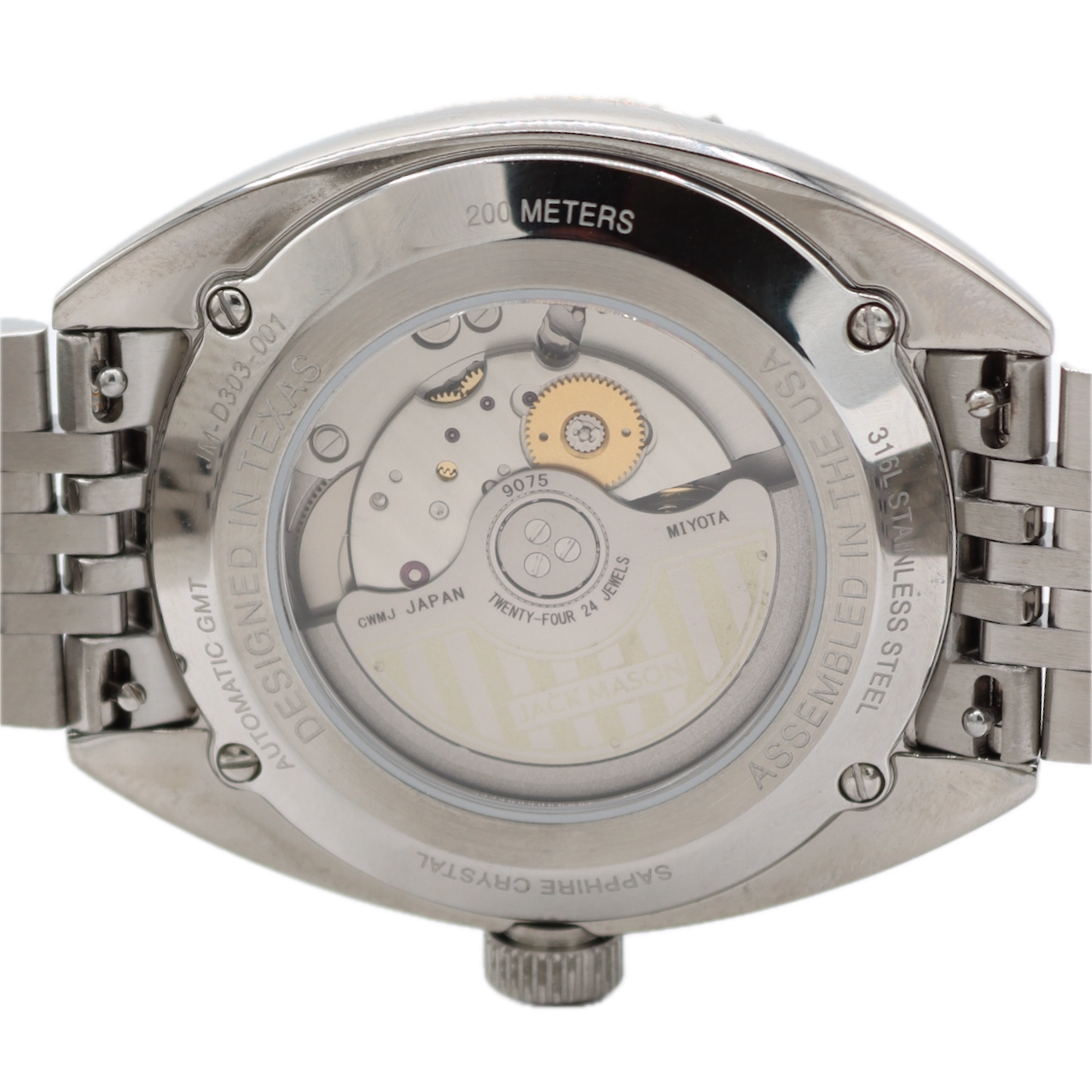 41mm Jack Mason Strat-O-Timer GMT Men's Automatic Wristwatch USA Steel Full Kit