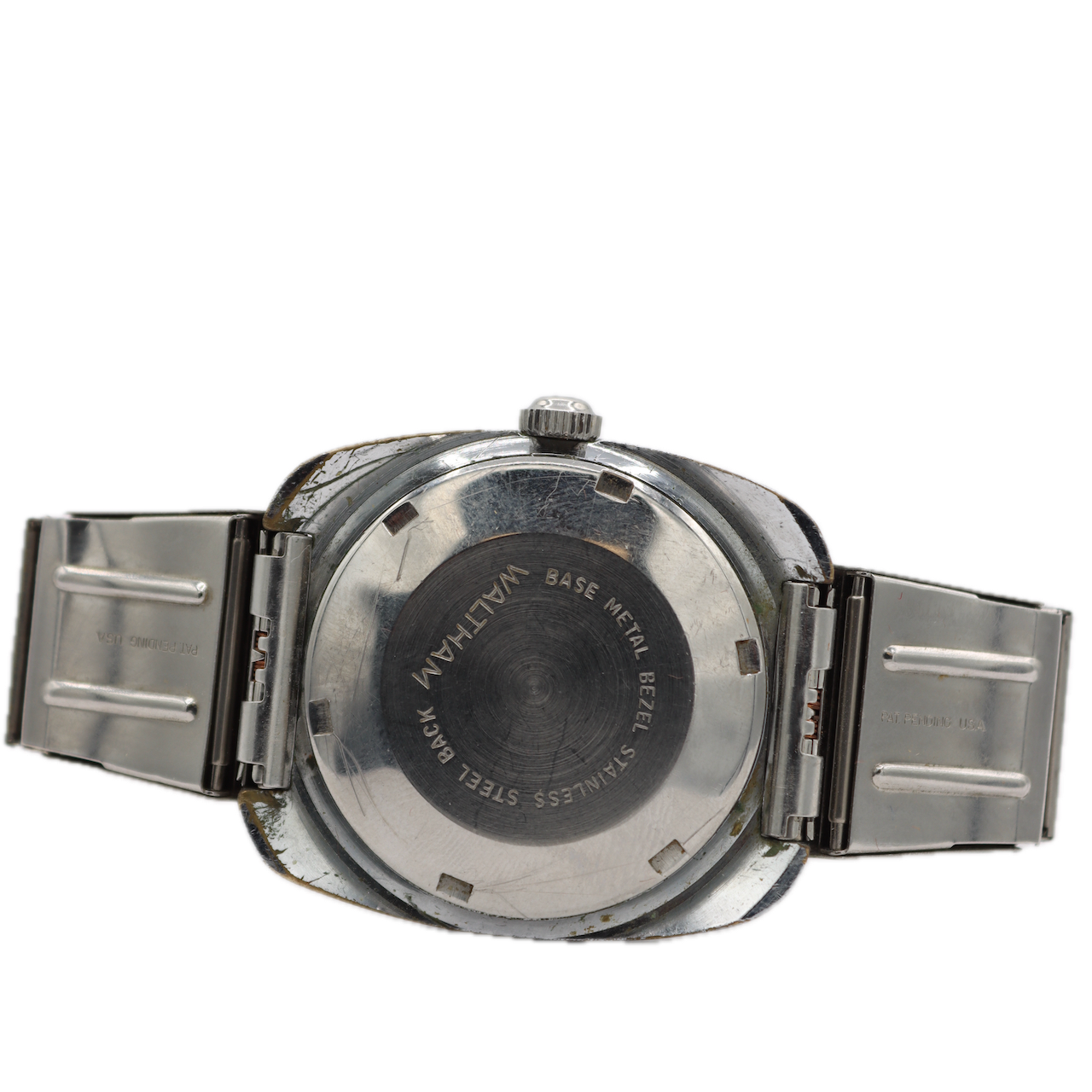 Vintage 35mm Waltham CS31 Men's Automatic Wristwatch PUW 1561 USA Chrome Plated