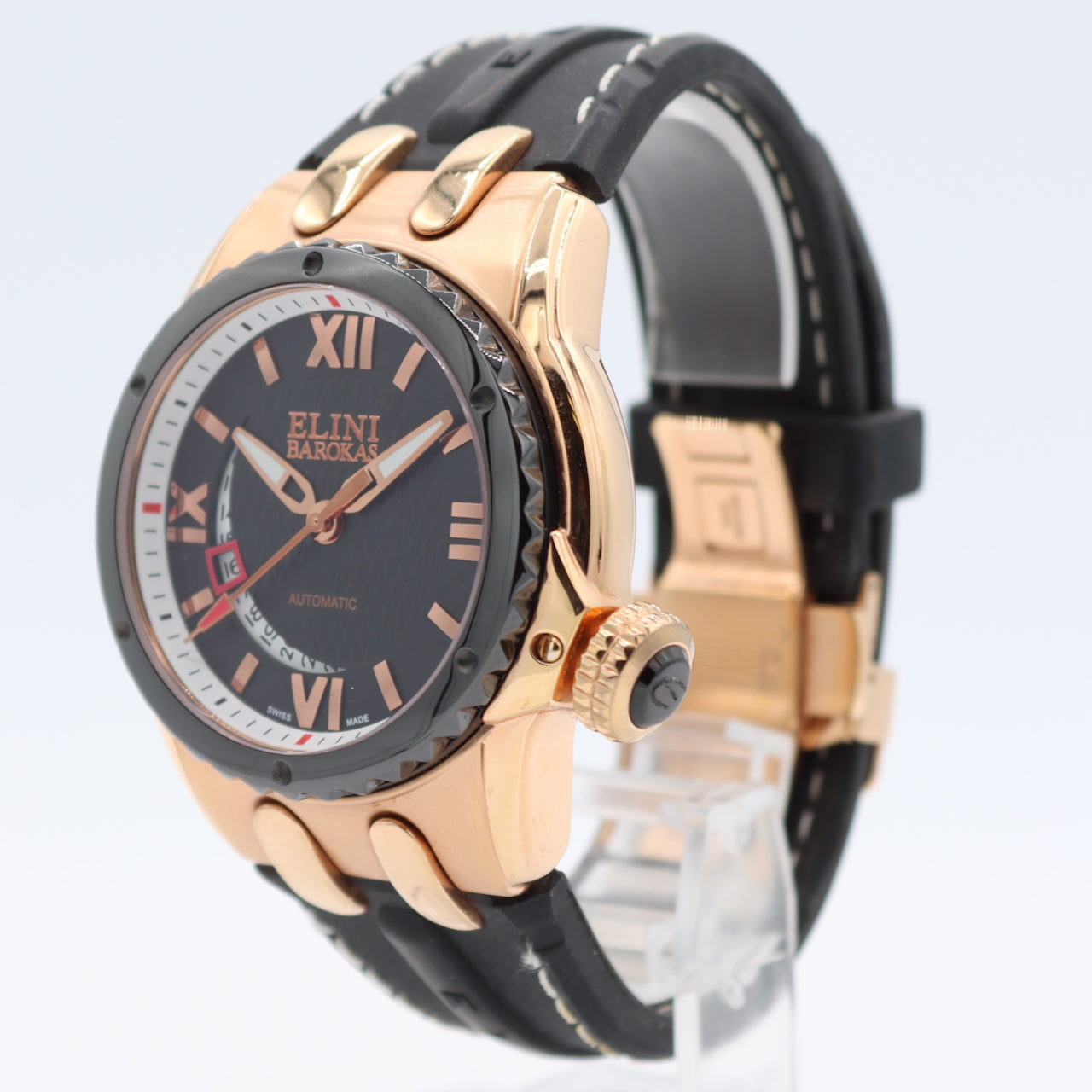 46mm Elini Barokas Genesis Vision Men's Automatic Wristwatch Gold Tone Roman