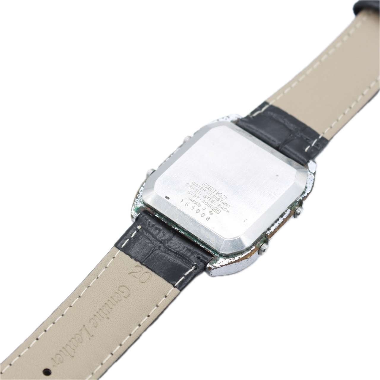Vintage Seiko G757-4050 James Bond Men's Quartz LCD Wristwatch Steel & Chrome