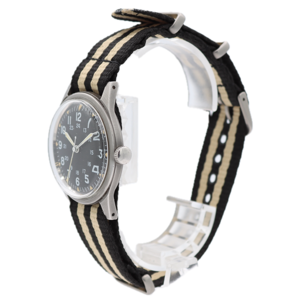 Vintage 1969 Benrus Military Style Men's Mechanical Wristwatch Swiss Steel