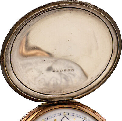 Antique 16S Plymouth Hunter Pocket Watch 171 Sterling Multi Color&Tri-Color Gilt
