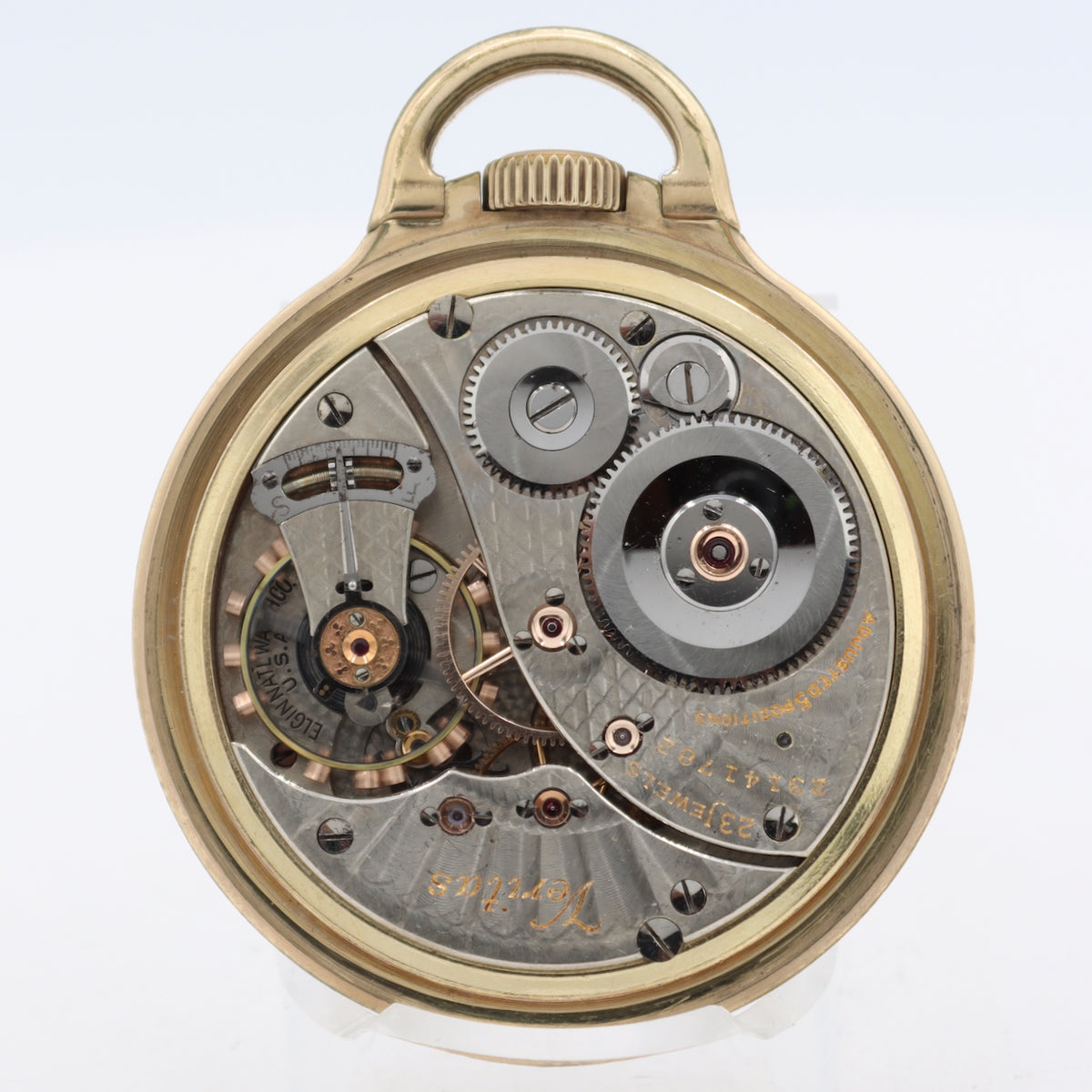 Antique 16s Elgin Veritas Up Down Wind Indicator 23j Railroad Pocket Watch 453Elgin Veritas Up Down Wind Indicator 16s 453 – photo 2