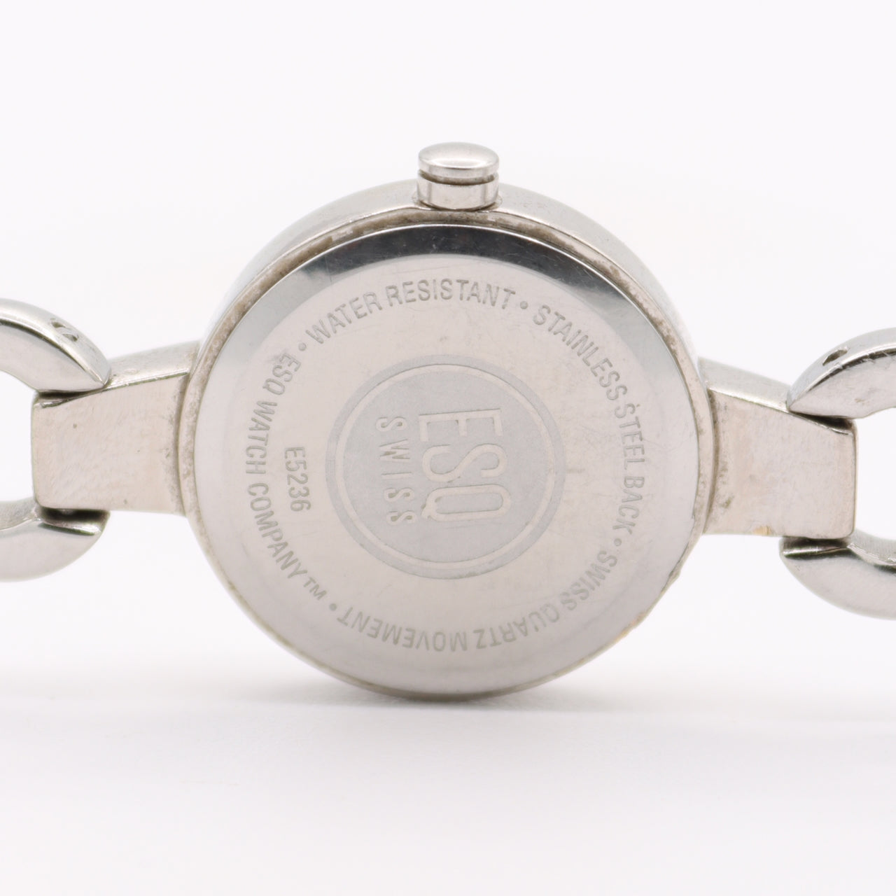 23mm ESQ E5236 Iridescent Dial Ladies Quartz Wristwatch Steel Crystal Accents