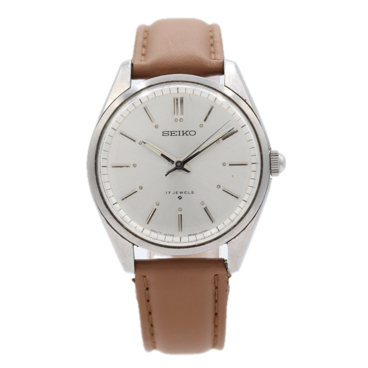 Vintage Seiko 66-7109 Silver Sunburst Men's Mechanical Wristwatch 66B Steel