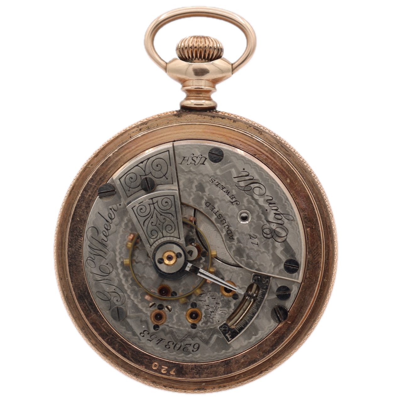 Antique 18s 1896 Elgin G.M. Wheeler Multicolor Pocket Watch 148 14k GF USA