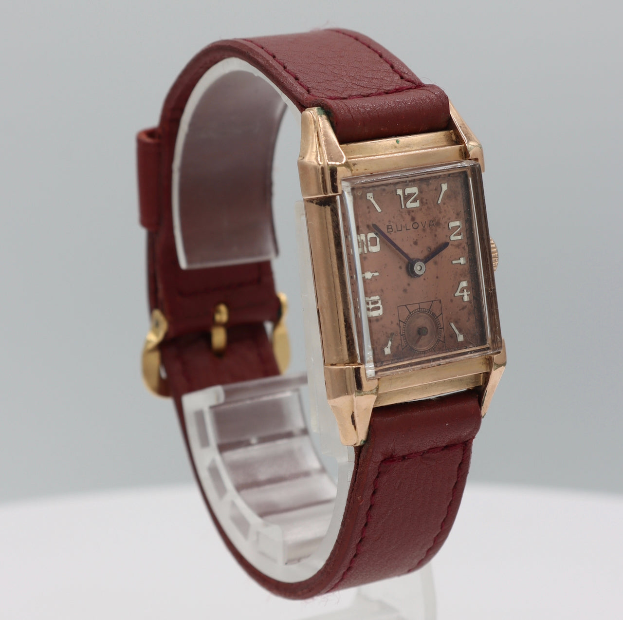 Bulova American Eagle Men's Mechanical Wristwatch 7AK USA 14k Pink Gold Filled