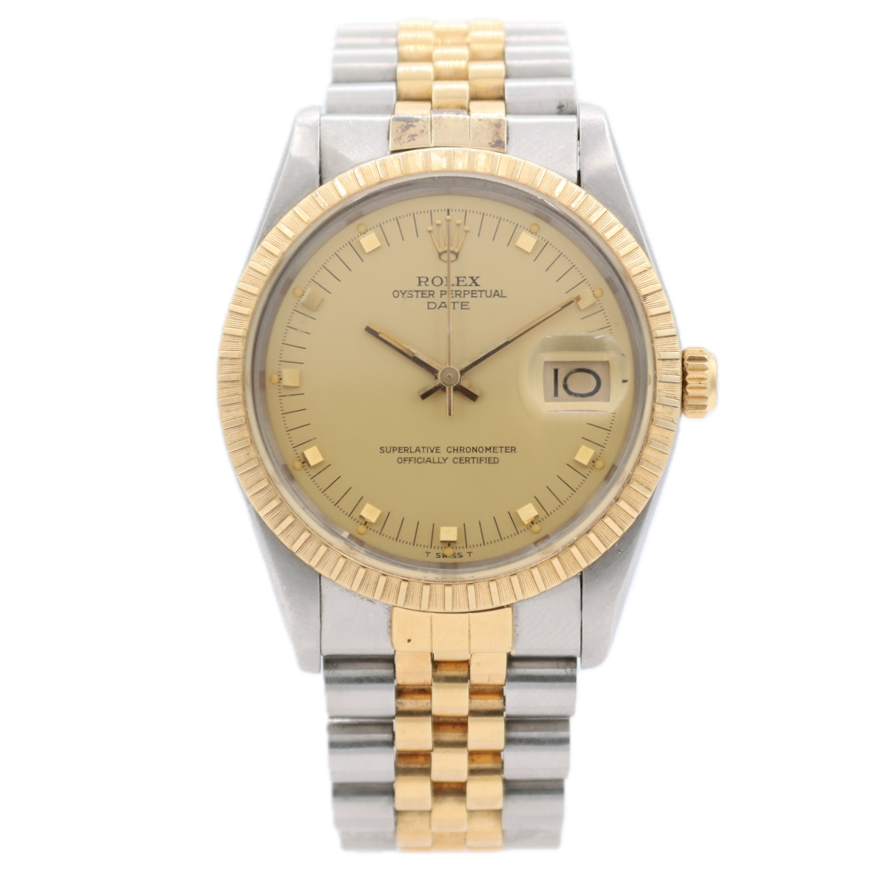 Vintage 34mm 1983 Rolex 15053 Date Men's Automatic Wristwatch 3035 Steel & Gold