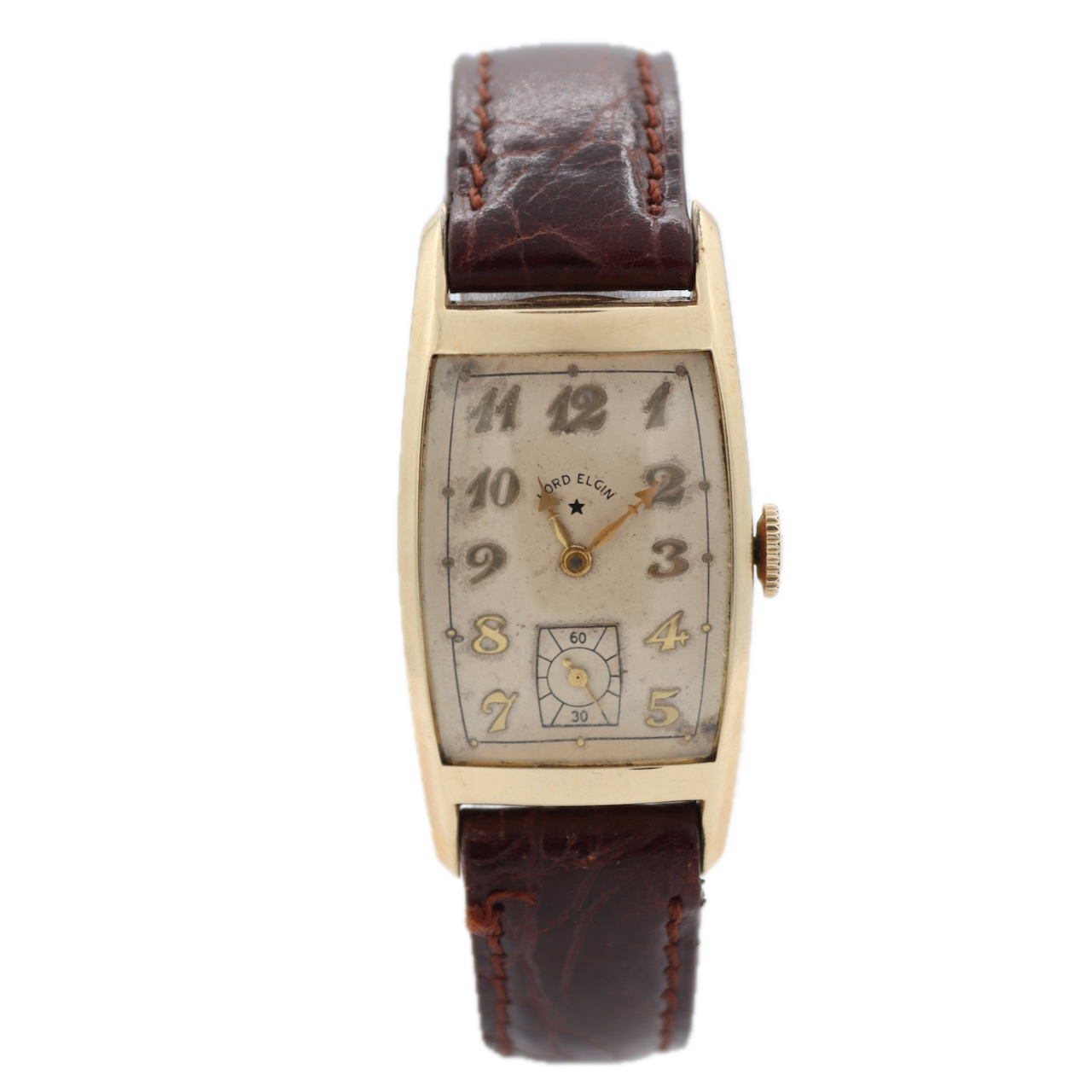 Vintage Lord Elgin Rectangle Men's Mechanical Wristwatch 559 USA 14k GF