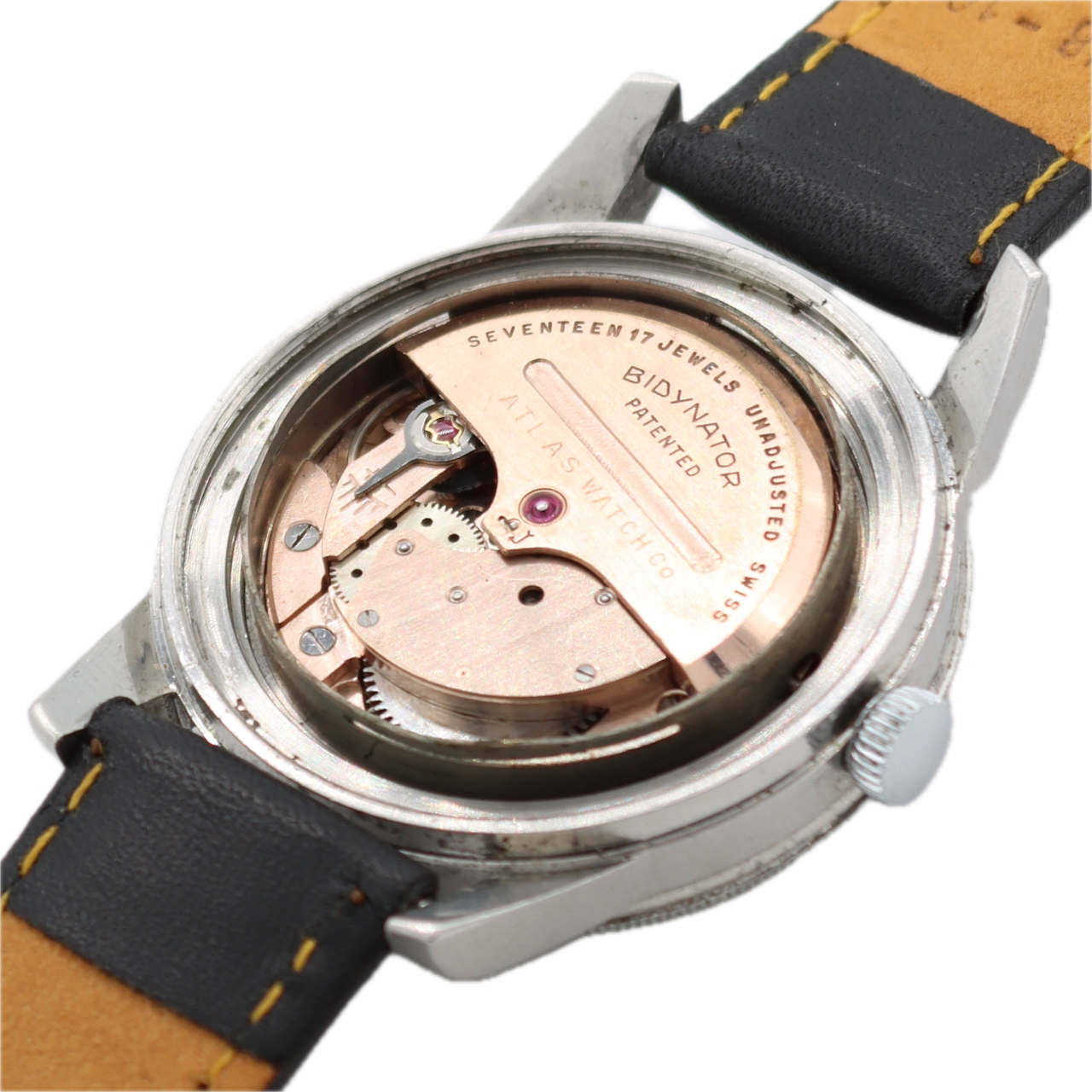 Vintage Atlas Bidynator Men's Automatic Wristwatch Felsa 692 Steel Date Serviced