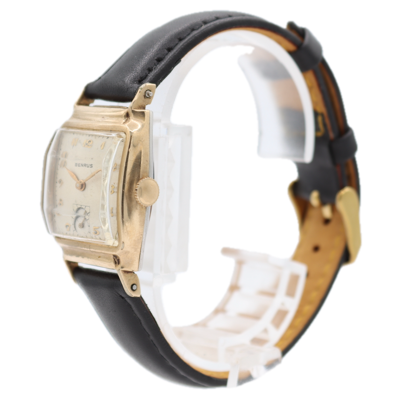 Vintage 25.5mm Benrus BA4 Men's Mechanical Wristwatch Swiss 10k RGP Art Deco