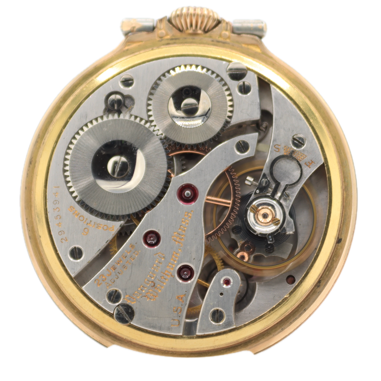 Vintage 16s 1937 Waltham Vanguard 23 Jewel Railroad Pocket Watch 1623 10 YR GF